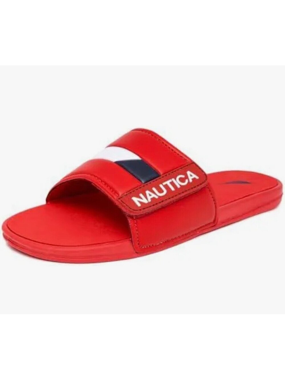 Nautica Red Slide Sandals with White and Navy Accent